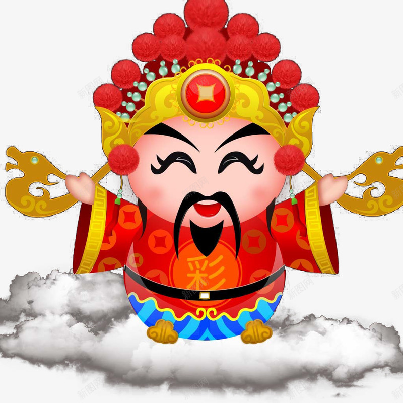 卡通财神元素png免抠素材_新图网 https://ixintu.com 元素 卡通 喜庆 财神