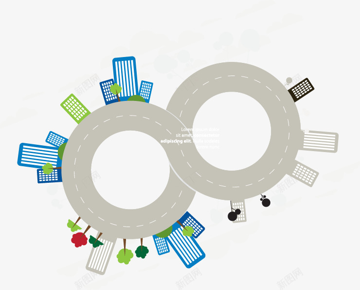 卡通扁平城市公路矢量图ai免抠素材_新图网 https://ixintu.com 公路 卡通 城市 扁平 矢量图