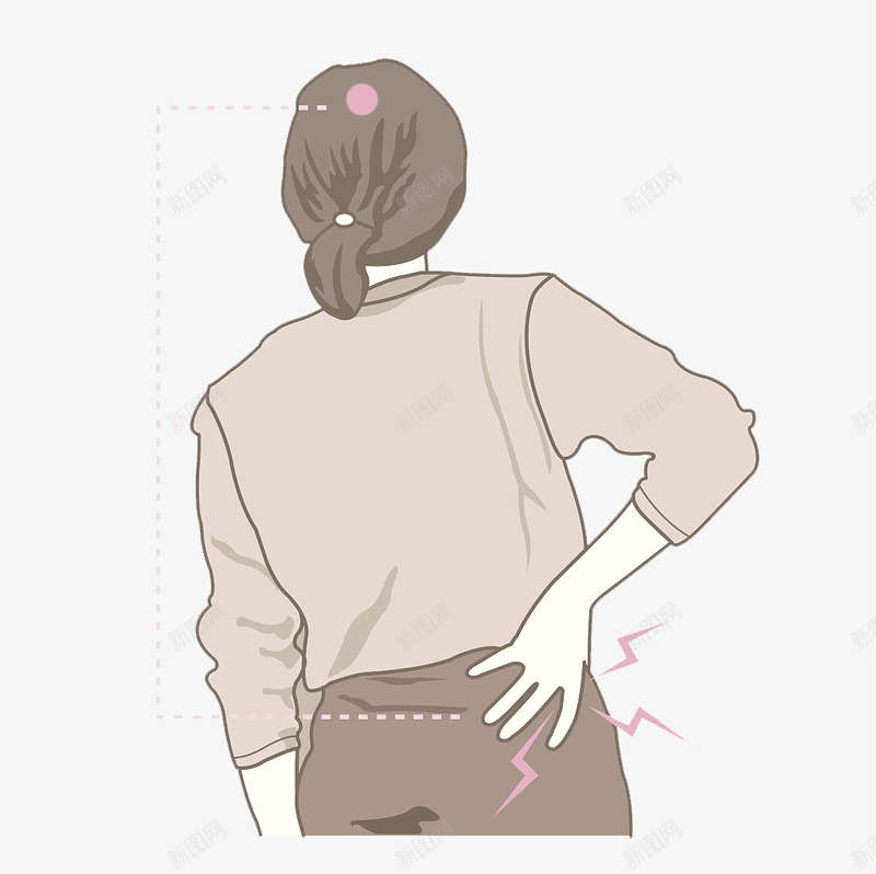 插图腰痛难受png免抠素材_新图网 https://ixintu.com 不舒服 没精神 生病 疲惫 病痛 腰酸背疼