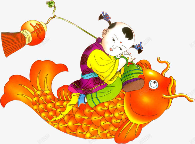 欢乐闹元宵福娃金鱼png免抠素材_新图网 https://ixintu.com 元宵 欢乐 福娃 金鱼