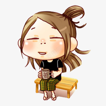 坐着喝水的人png免抠素材_新图网 https://ixintu.com 休息 坐着 坐着的小朋友 女孩 杯子 闭目养神的女孩