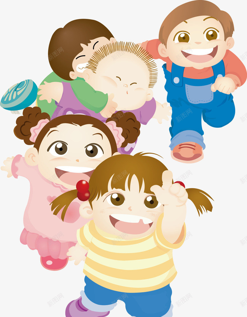 小伙伴一起玩png免抠素材_新图网 https://ixintu.com 卡通 可爱 小伙伴 捉迷藏