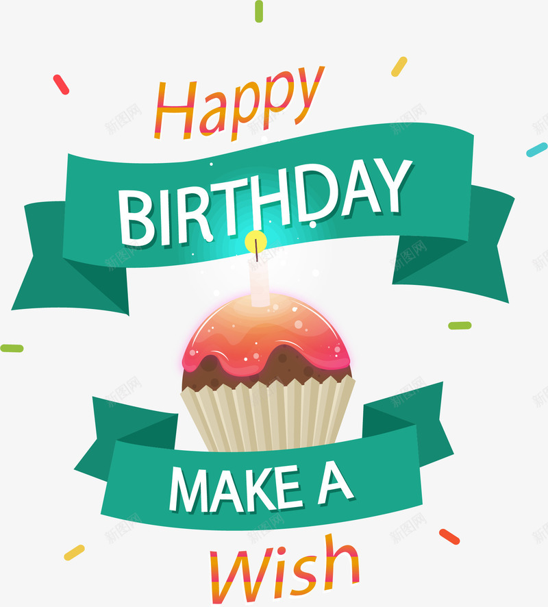 插着蜡烛的杯子蛋糕png免抠素材_新图网 https://ixintu.com 杯子蛋糕 生日快乐 生日蜡烛 矢量素材 许愿望