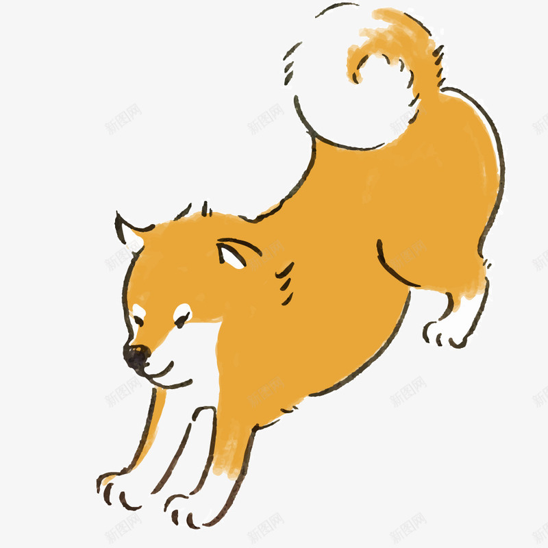 伸懒腰的卡通萨摩耶犬png免抠素材_新图网 https://ixintu.com 伸懒腰 伸腰 动物 卡通 可爱的 宠物狗 简图 萨摩耶犬