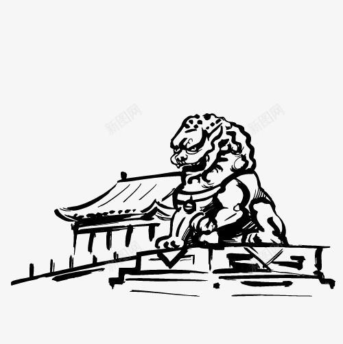 中国著名建筑png免抠素材_新图网 https://ixintu.com 中国风 天安门 建筑 狮子
