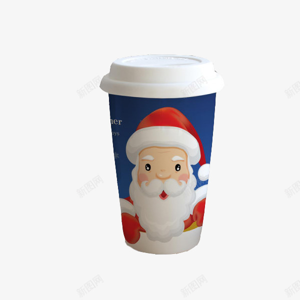 带盖陶瓷杯子png免抠素材_新图网 https://ixintu.com 圣诞 硅胶盖 蓝色 陶瓷杯