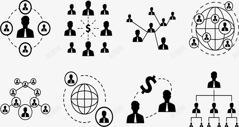 商务组织结构图矢量图ai免抠素材_新图网 https://ixintu.com 任务结构 商务ppt素材 扁平化 矢量素材 组织结构 矢量图
