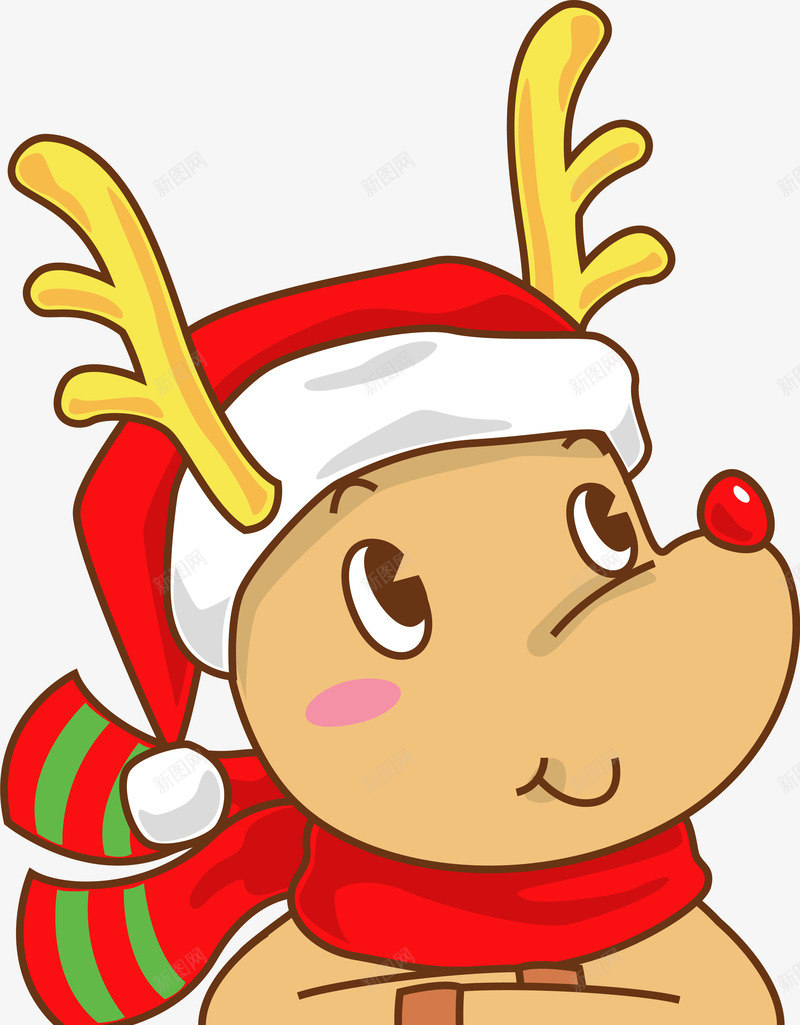 黄色卡通圣诞节麋鹿png免抠素材_新图网 https://ixintu.com Christma Christmas Merry 圣诞快乐 圣诞节 小鹿 装饰图案 麋鹿
