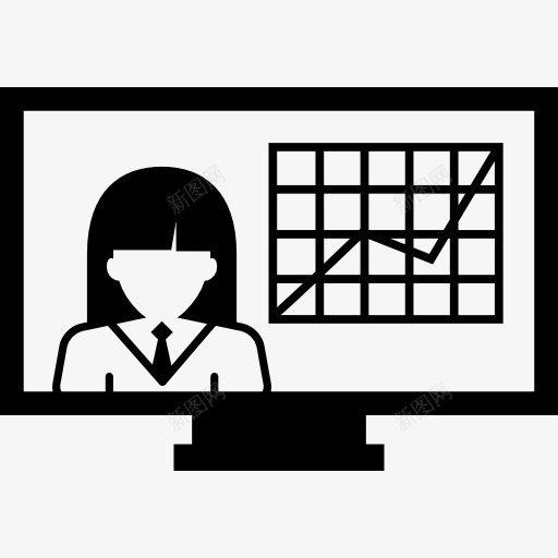 电视图标png_新图网 https://ixintu.com 事业 图形 女人 新闻记者 显示器 画面