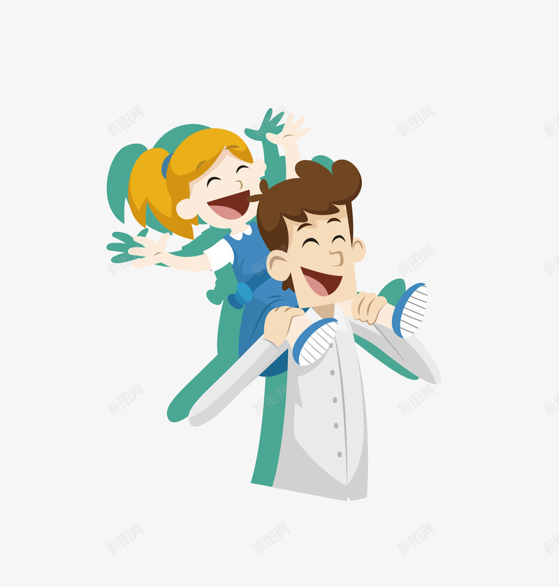 彩色欢乐父女父亲节矢量图eps免抠素材_新图网 https://ixintu.com 彩色欢乐父女 欢乐父女 父亲节 矢量欢乐父女 矢量图
