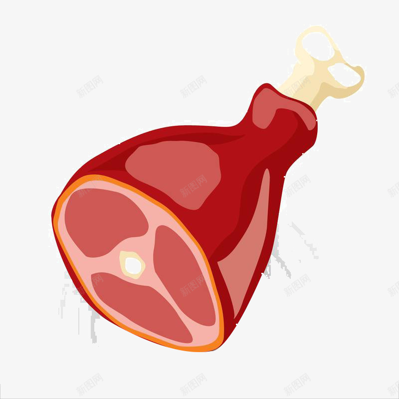火腿腊肉png免抠素材_新图网 https://ixintu.com 卡通 大只 形象 插画腊肉 火腿