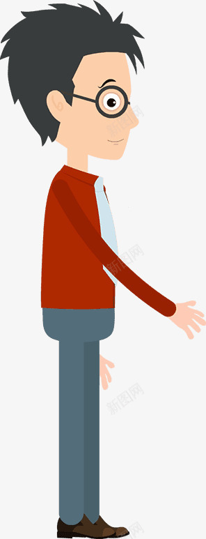 卡通书生气质的男子png免抠素材_新图网 https://ixintu.com 卡通男子 帅哥 帅气的男子 戴眼镜的男子 文质彬彬