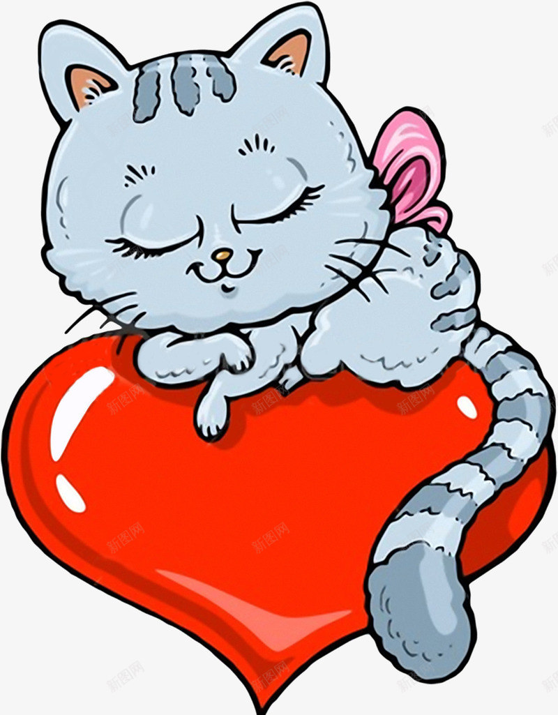 睡觉的猫咪png免抠素材_新图网 https://ixintu.com 卡通 可爱 插画 猫咪