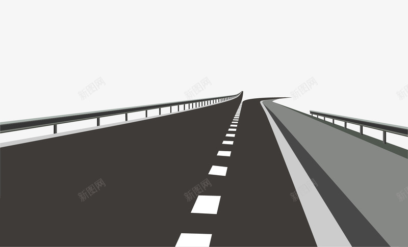 卡通公路png免抠素材_新图网 https://ixintu.com 卡通 扁平化高速公路 灰色 道路 马路 高速公路
