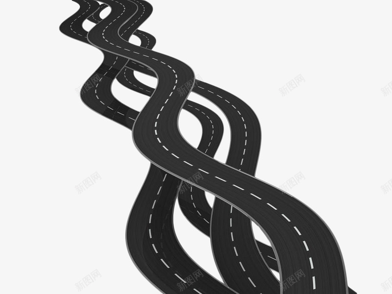 黑色高速公路png免抠素材_新图网 https://ixintu.com 交通 公路 大路 曲折道路 蜿蜒 马路 黑色