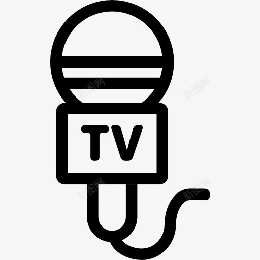 带电缆的电视麦克风图标png_新图网 https://ixintu.com 技术 新闻报道 新闻记者 电视 麦克风