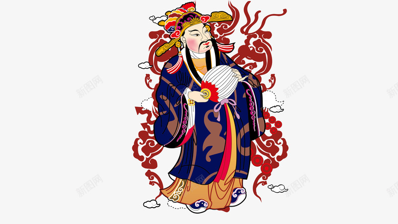 财神爷卡通人物png免抠素材_新图网 https://ixintu.com 五路财神 卡通人物 年画 年画人物 恭喜发财 神仙 财神爷