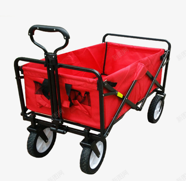 多功能购物车png免抠素材_新图网 https://ixintu.com 产品实物 免费png 容量大 易折叠 红色