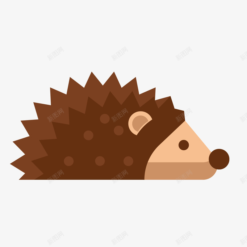 一只黑褐色的刺猬矢量图ai免抠素材_新图网 https://ixintu.com 保护 卡通 可爱 宠物 小刺猬 小动物 萌物 金秋 矢量图