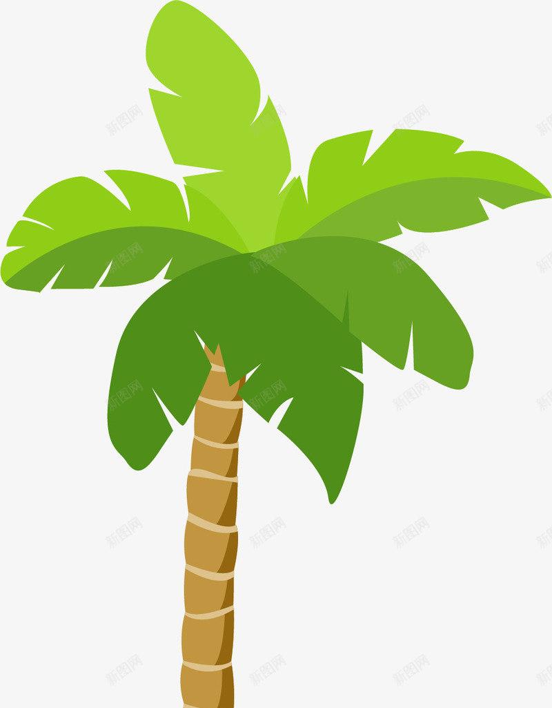 卡通清新夏日椰树png免抠素材_新图网 https://ixintu.com 卡通 夏日 椰树 清新