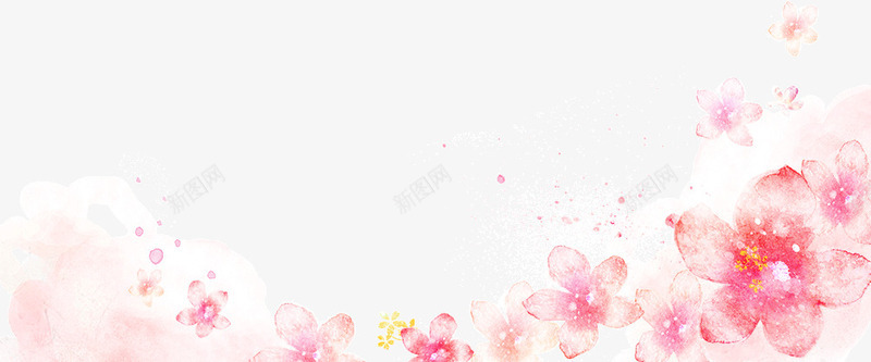手绘水粉粉色花朵png免抠素材_新图网 https://ixintu.com 手绘 水粉 粉色 花朵