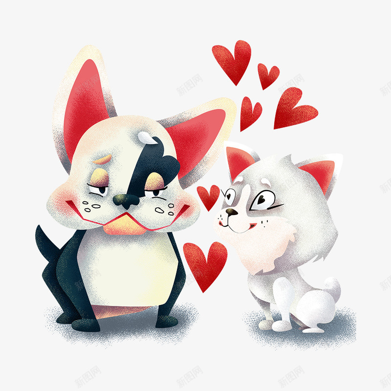 情人节与宠物狗手绘插画png免抠素材_新图网 https://ixintu.com 动物 可爱 宠物狗 情人节 手绘 插画 爱心 绘本