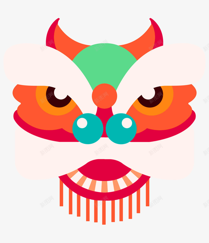 橙色简约狮子头装饰图案png免抠素材_新图网 https://ixintu.com 免抠PNG 橙色 狮子头 简约 装饰图案