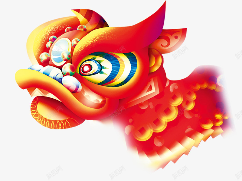 大狮子头png免抠素材_新图网 https://ixintu.com 喜庆 狮子头 舞狮子 节日