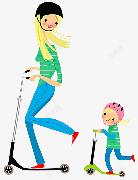 一起运动的母女装饰png免抠素材_新图网 https://ixintu.com 健康 卡通手绘 卡通辣妈 宣传 教育 育儿 装饰