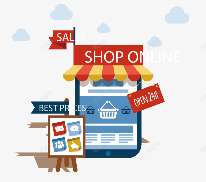 商店矢量图eps免抠素材_新图网 https://ixintu.com 商店 展板 电子商务 边框 矢量图