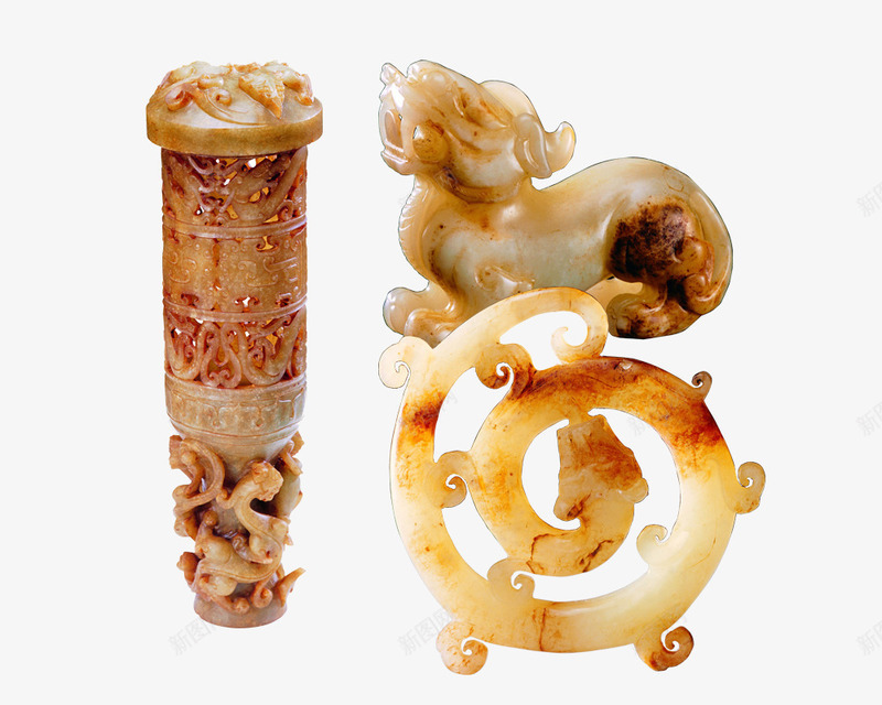 古代玉器png免抠素材_新图网 https://ixintu.com 古代玉器 玉狮子 玉龙