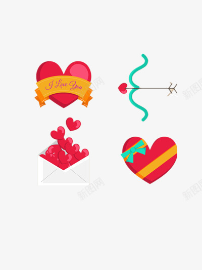丘比特的心png免抠素材_新图网 https://ixintu.com 感动 欢乐 温暖 爱