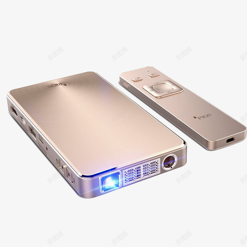 金色微型投影机png免抠素材_新图网 https://ixintu.com 产品实物 投影仪 智能 极光