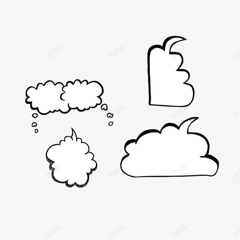 起伏线组成的对话框png免抠素材_新图网 https://ixintu.com 卡通 对话框 手绘 线条 语言框 起伏 起伏线 黑白