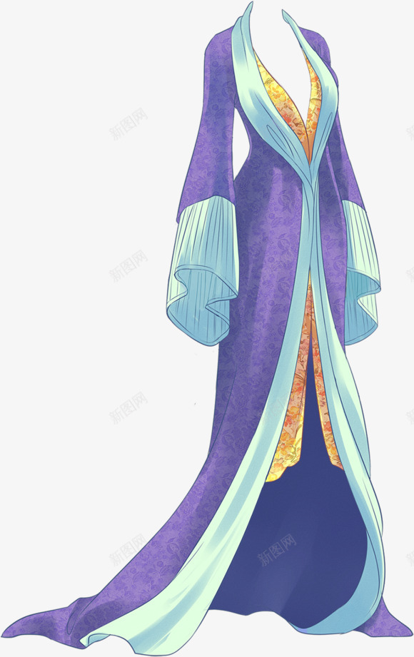 紫色色花纹手绘服饰png免抠素材_新图网 https://ixintu.com 服饰 紫色 花纹