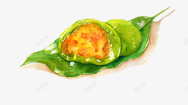 绿色美食青团解剖图插画png免抠素材_新图网 https://ixintu.com 内部结构 插画 清明 绿色 美食 艾草团 解剖 青团 食物