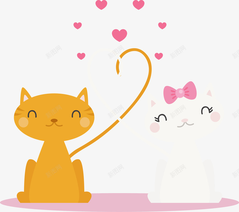 可爱猫咪情人节情侣矢量图ai免抠素材_新图网 https://ixintu.com 情人节 情侣 情侣猫咪 猫咪 猫咪情侣 矢量png 矢量图