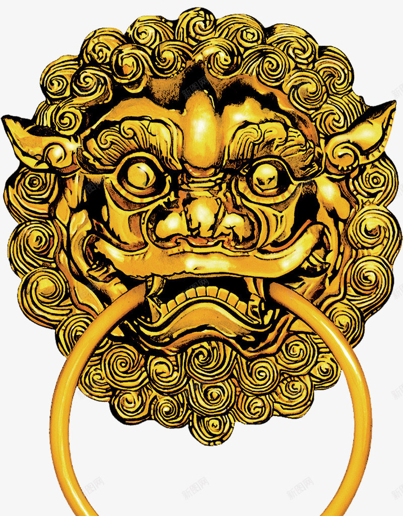 手绘狮子头之中国建筑历史文化png免抠素材_新图网 https://ixintu.com 中国 历史 建筑 文化 狮子