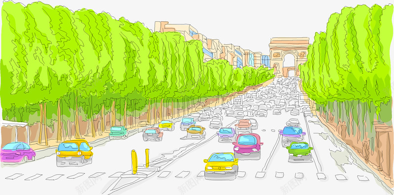 城市街道png免抠素材_新图网 https://ixintu.com 公路 城市 街道