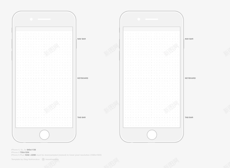 扁平风iphone6png免抠素材_新图网 https://ixintu.com 低保真 原型图扁平化虚拟线框