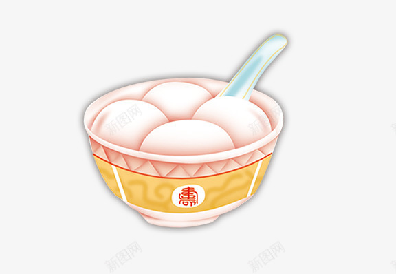卡通元宵节一碗汤圆png免抠素材_新图网 https://ixintu.com 一碗 元宵节 卡通 汤圆