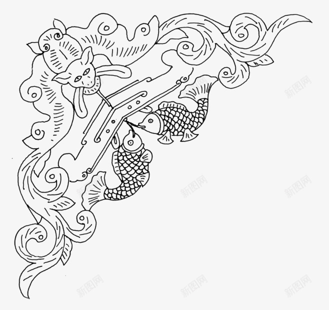 左上角神话式线条边框png免抠素材_新图网 https://ixintu.com 左上角 神话 线条 线条边框 边框