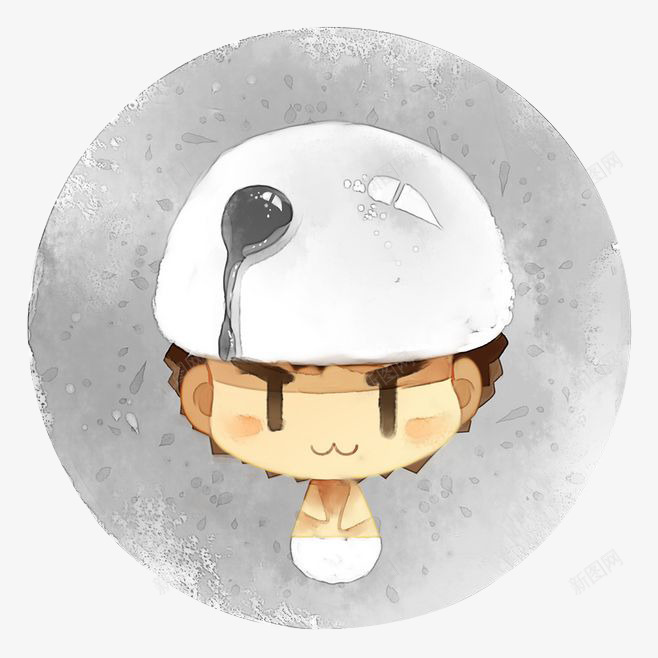 卡通糯米团子萌插画png免抠素材_新图网 https://ixintu.com 人物形象 卡通 插画 糯米团子 芝麻汤圆 萌萌哒