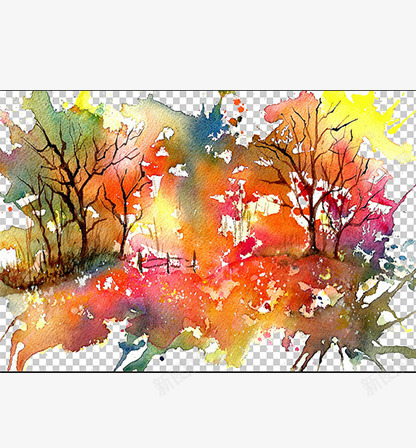 风景水墨画png免抠素材_新图网 https://ixintu.com 墨汁 水墨 炫彩 风景