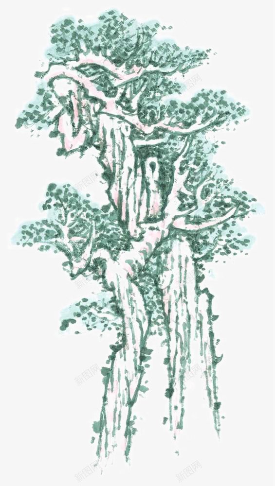 国画松树png免抠素材_新图网 https://ixintu.com 中国画 中国风装饰 写意国画 国画树 国粹 大写意 宣纸国画 画