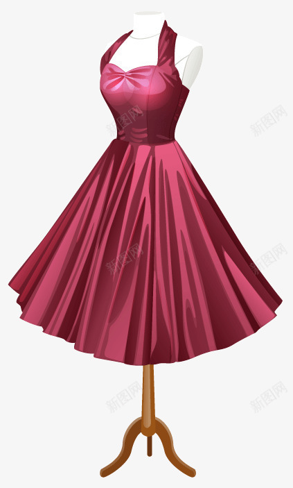 精美红色晚礼服png免抠素材_新图网 https://ixintu.com 人形台 女式 宴会 晚礼服 服饰 聚会 裙子