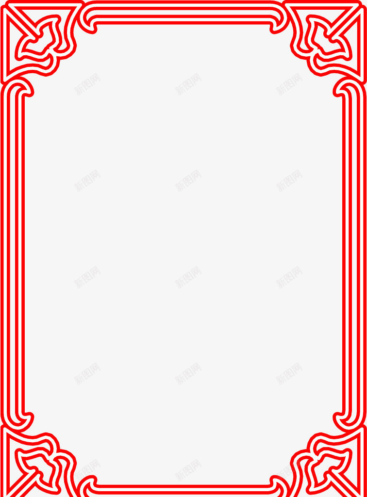 红色线条透明花纹边框png免抠素材_新图网 https://ixintu.com 红色 线条 花纹 边框 透明