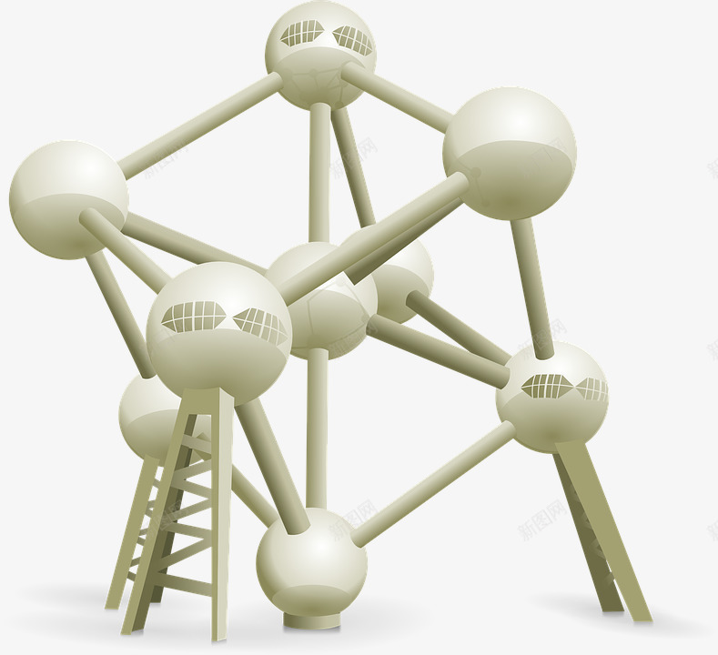 白色分子结构png免抠素材_新图网 https://ixintu.com 分子结构 白色分子 细胞