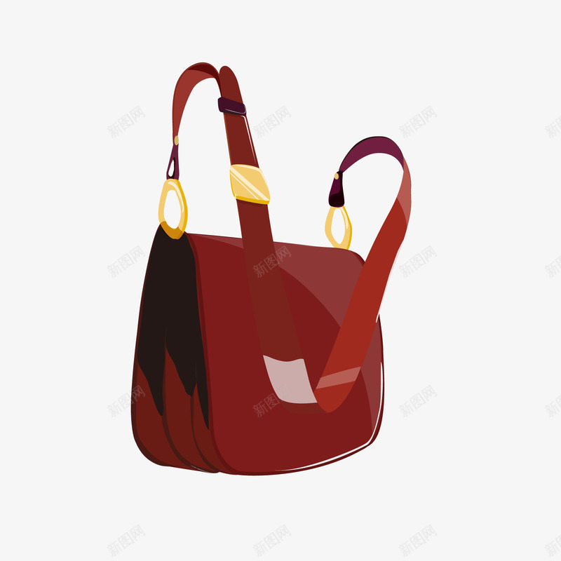 红色的单肩包矢量图ai免抠素材_新图网 https://ixintu.com 单肩包 卡通 女士背包 服饰箱包 红色 矢量图