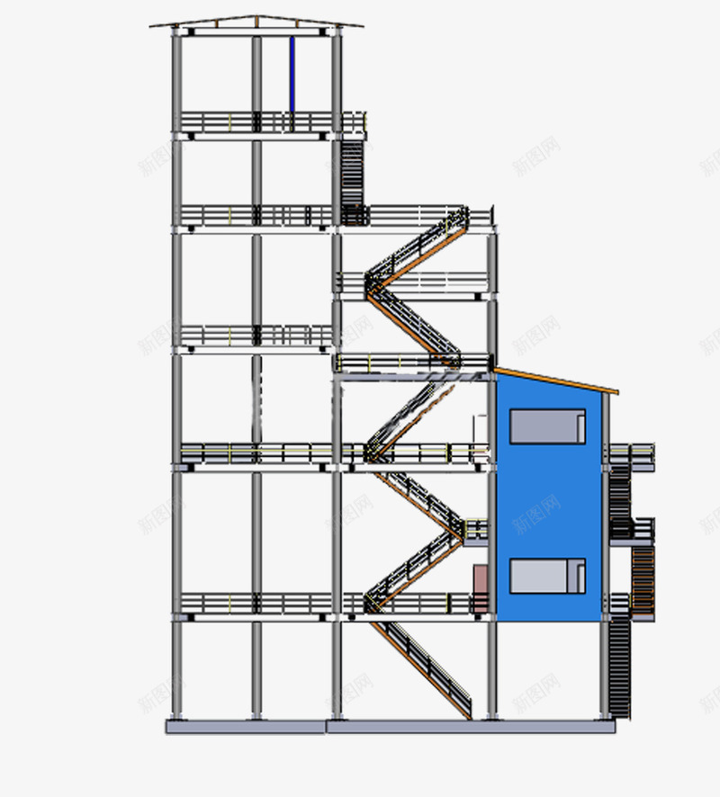 多层钢结构建筑png免抠素材_新图网 https://ixintu.com 多层钢结构 建筑结构 钢结构 钢结构建筑